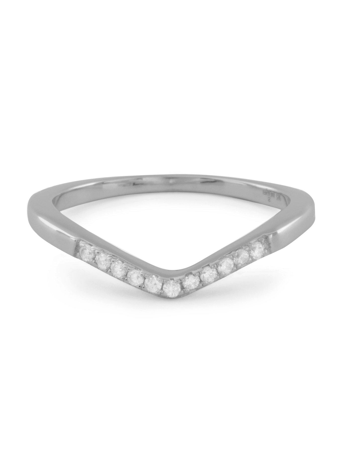 Image 3 of 5 of The Love Collection Wishbone Cubic Zirconia Ring