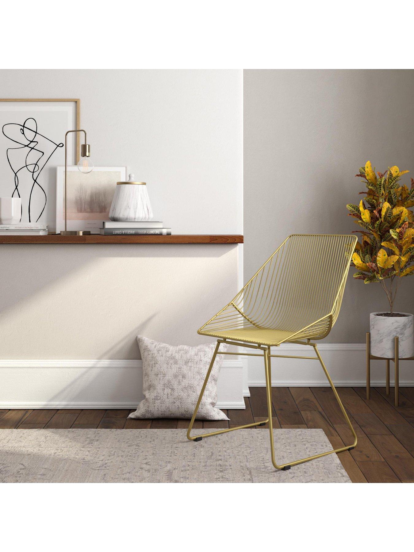 CosmoLiving by Cosmopolitan Ellis Accent/Dining Chair - Gold Metal