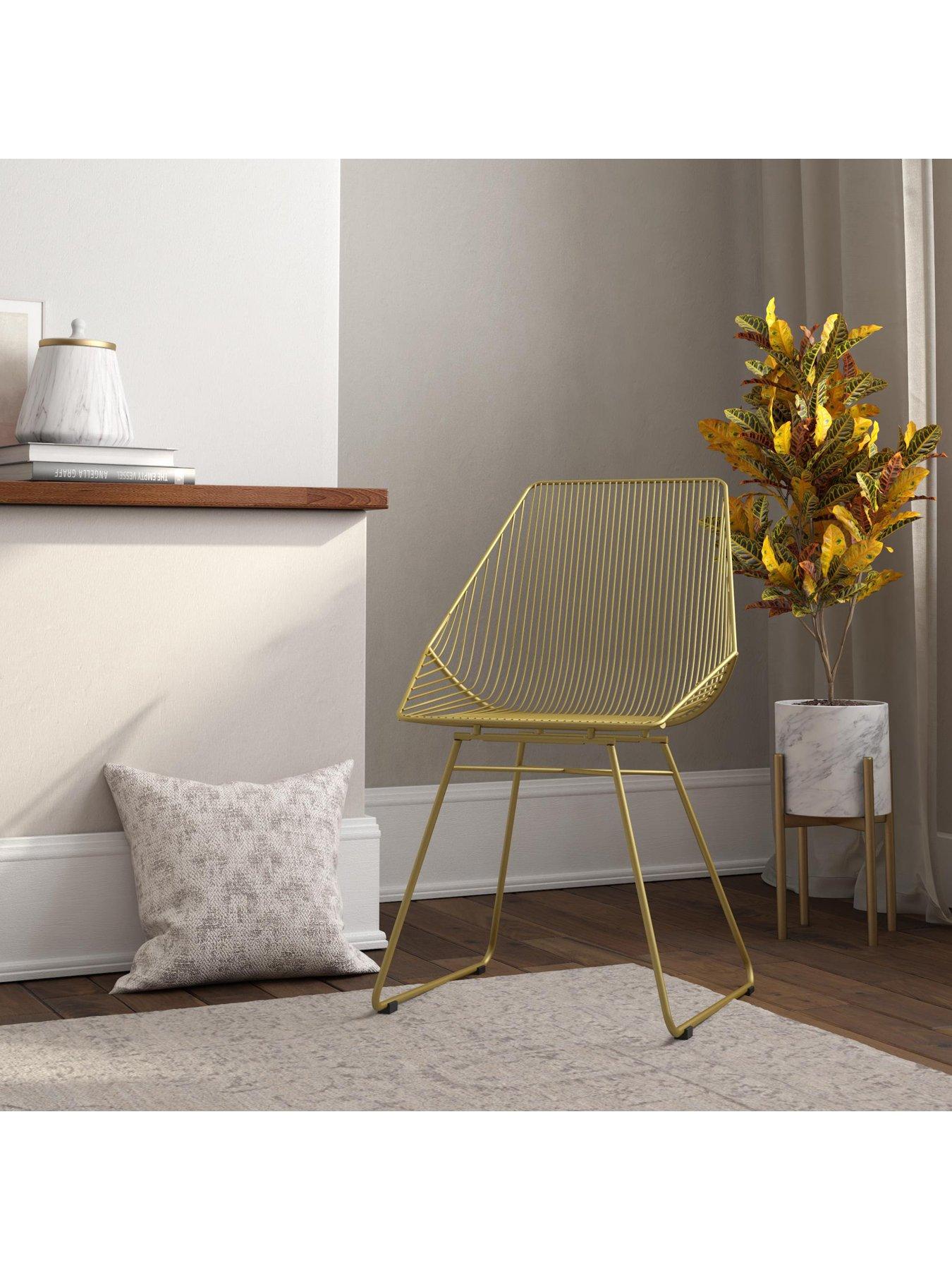  image of cosmoliving-by-cosmopolitan-ellis-accentdining-chairnbsp--gold-metal