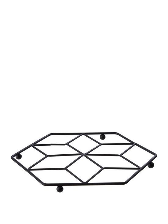 front image of premier-housewares-vertex-trivet-black