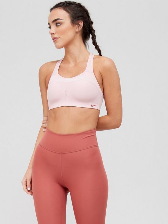 front image of nike-high-support-alpha-bra-pink