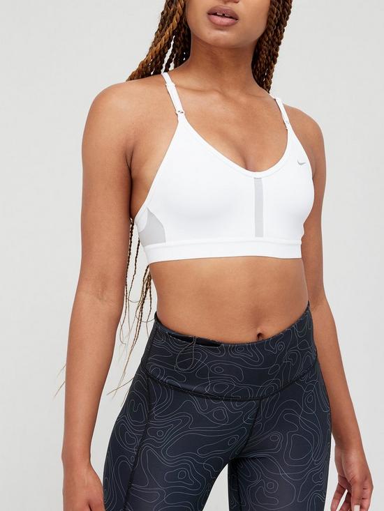 front image of nike-light-support-indy-bra-white