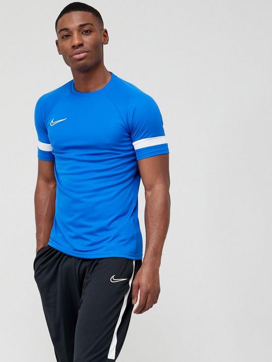 front image of nike-academy-21-dry-t-shirt-blue