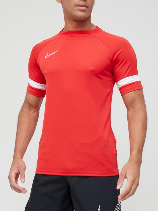 front image of nike-mens-academy-21-dry-t-shirt-red