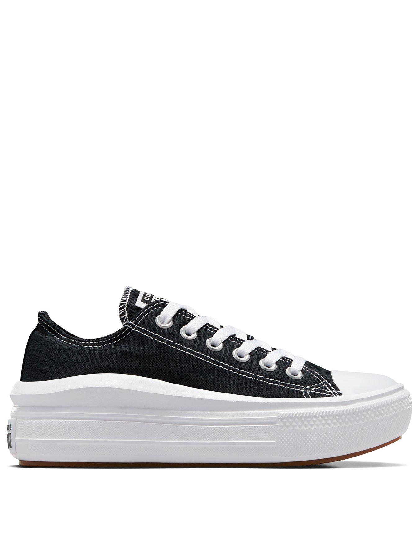 Converse Womens Leather Lift Ox Trainers - White/Black