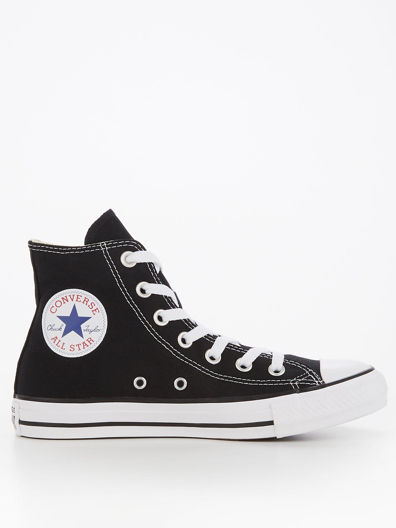 front image of converse-unisex-wide-fit-hi-top-trainers-black