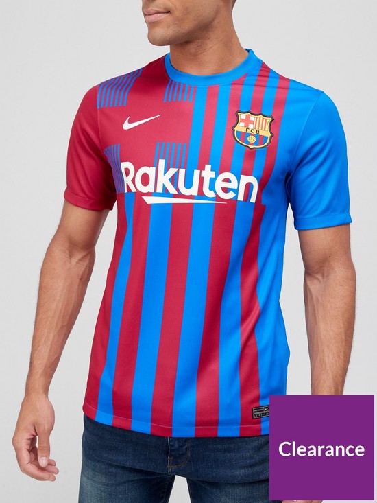 front image of nike-barcelonanbsp2122-home-short-sleeved-stadium-shirt-blue