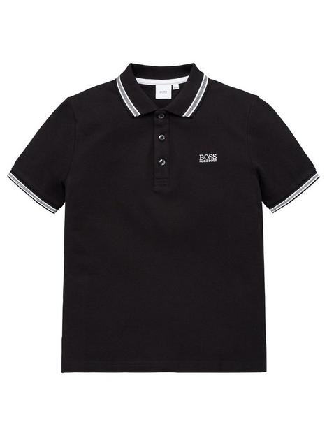 boss-boys-short-sleeve-logo-polo-shirt-black