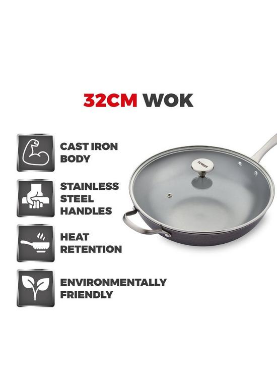 stillFront image of tower-32cm-cast-iron-wok-with-lid