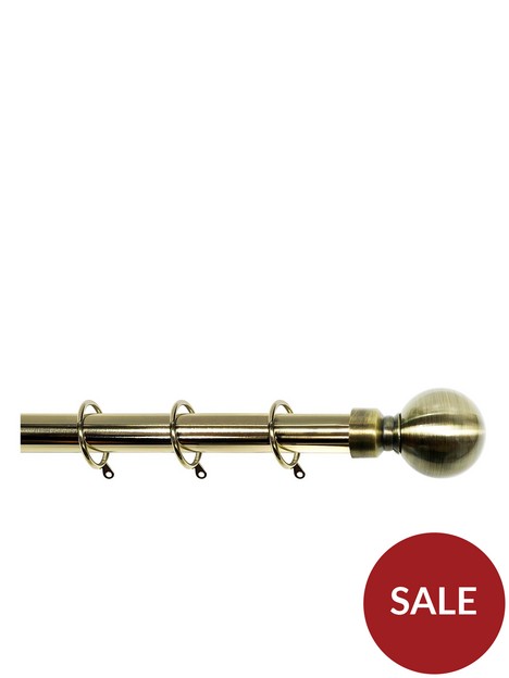 palermo-ball-finial-25-28mm-extendable-curtain-pole-ndash-antique-brass