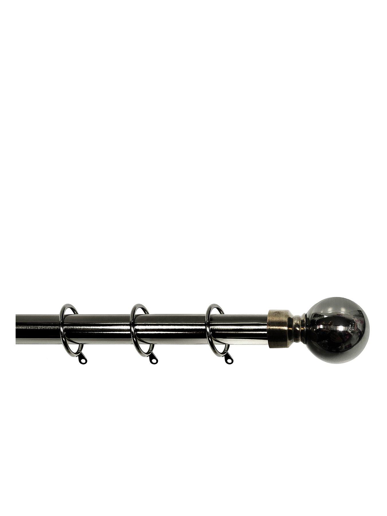 undefined Palermo Ball Finial 25-28mm Extendable Curtain Pole – Pewter