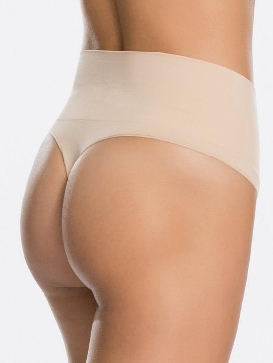 stillFront image of spanx-everyday-shaping-medium-control-thong-nudenbsp