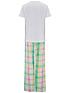  image of pour-moi-staying-in-cotton-jersey-t-shirt-and-check-trouser-pyjama-whitemulti