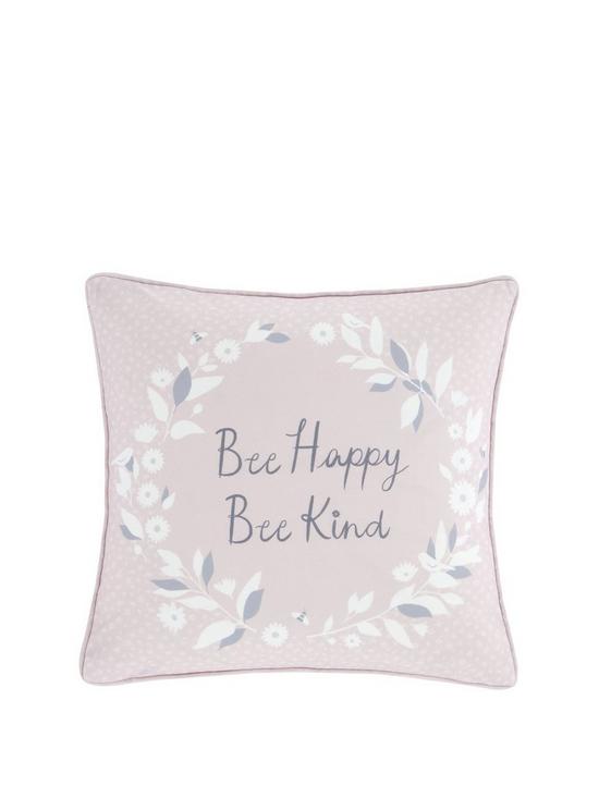 front image of catherine-lansfield-bee-kind-filled-cushion-43x43