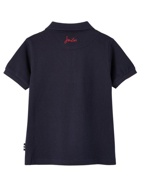 back image of joules-boys-woody-short-sleeve-polo-navy