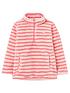  image of joules-girls-merridie-stripe-half-zip-fleece-pink-stripe
