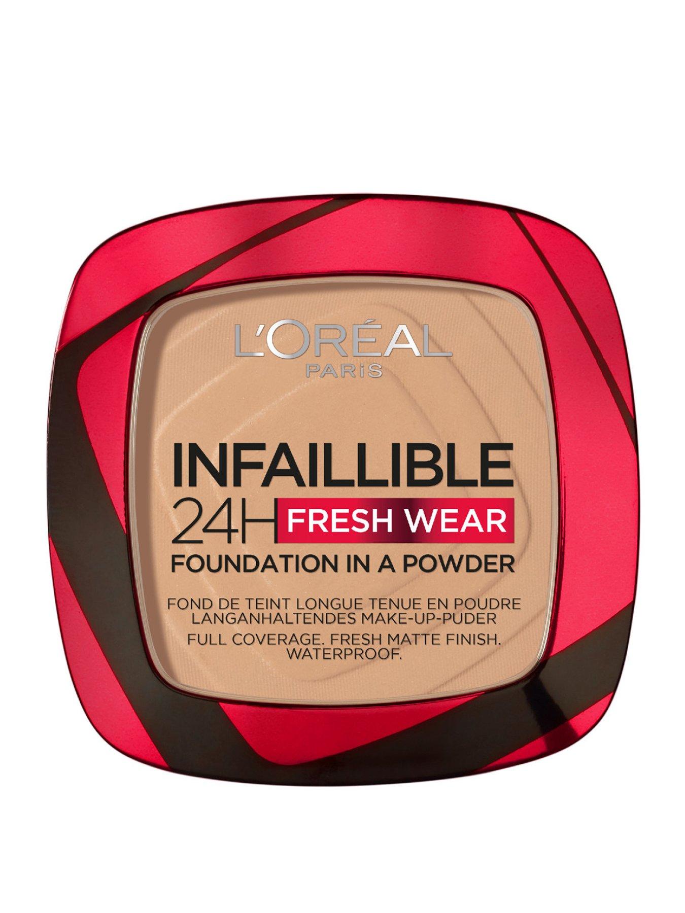 undefined Infallible 24H Fresh Wear Foundation in a Powder, longwear coverage, mattifying finish, available in 6 shades