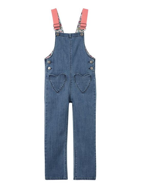 front image of joules-girls-courtney-denim-dungarees-denim