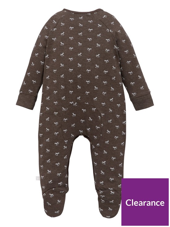 back image of the-little-tailor-unisex-baby-super-soft-jersey-sleepsuit-charcoal