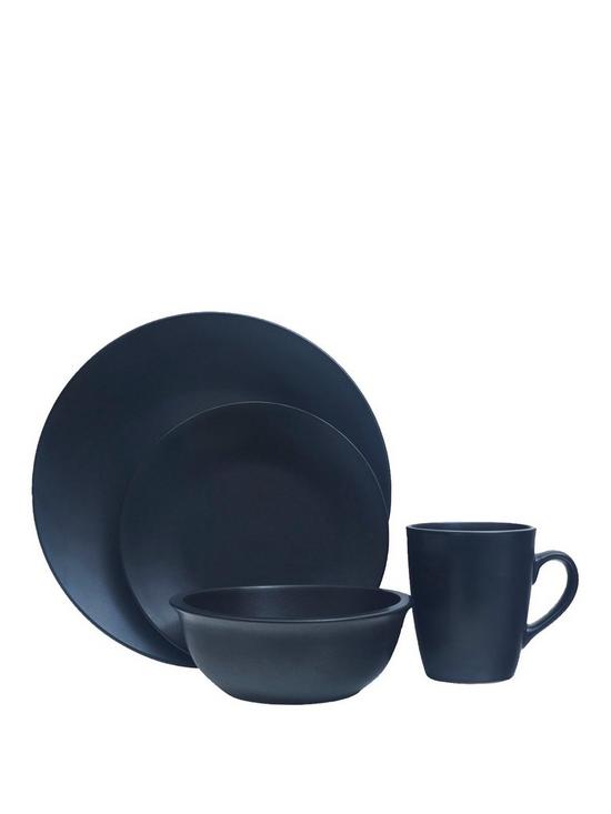 front image of premier-housewares-16-piece-black-glazed-stoneware-dinner-set