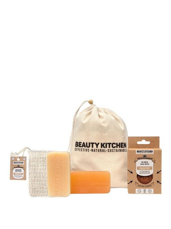 front image of beauty-kitchen-the-sustainables-plastic-free-hand-soap-collection-total-weight-343-grams