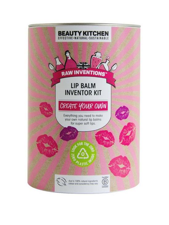 front image of beauty-kitchen-create-your-own-lip-balm-inventor-kit-gift-set-total-weight-432-grams