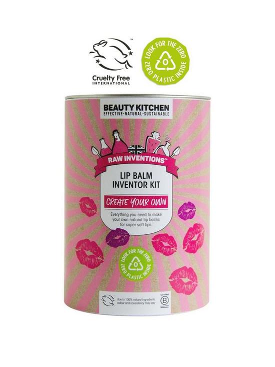 stillFront image of beauty-kitchen-create-your-own-lip-balm-inventor-kit-gift-set-total-weight-432-grams