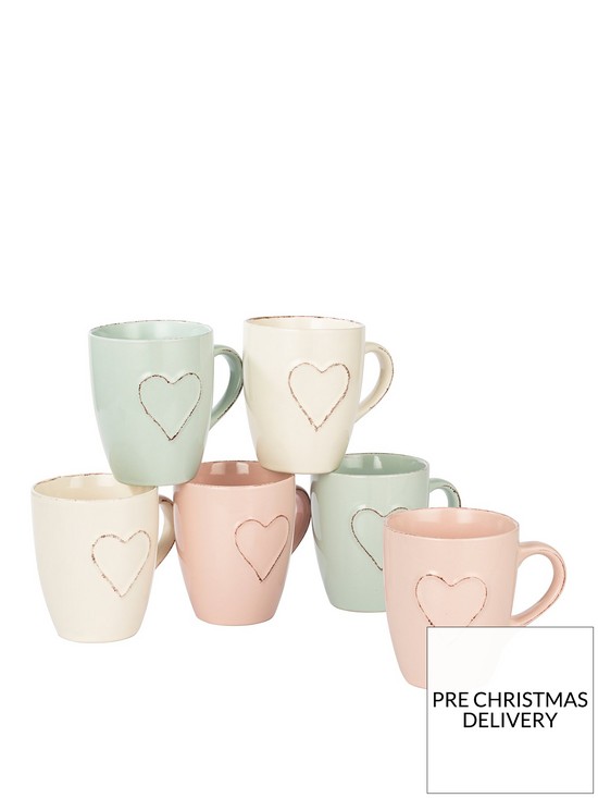 front image of set-of-6-heritage-heart-mug-set