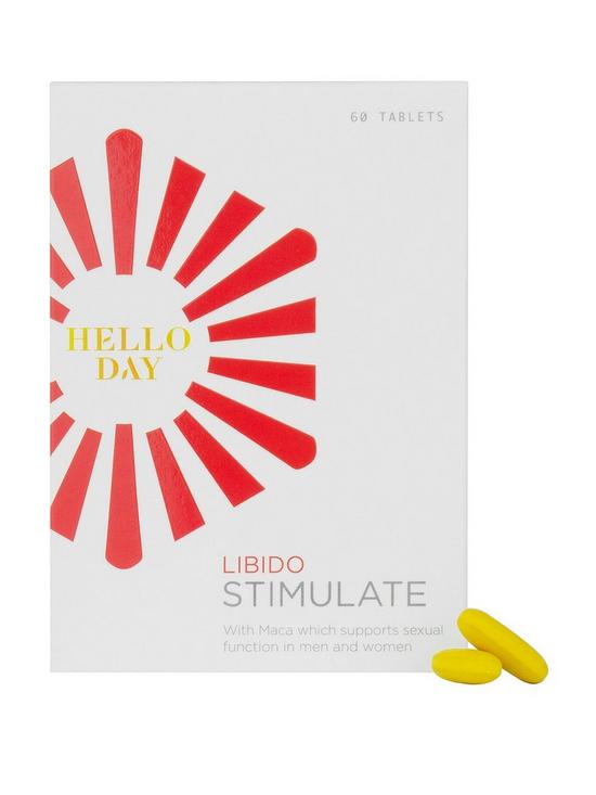 front image of hello-day-libido-stimulate-vegan-60-tablets-net-weight-528-grams