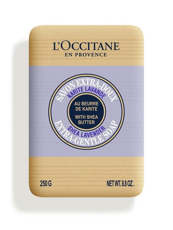 front image of loccitane-shea-lavender-extra-gentle-soap-250g