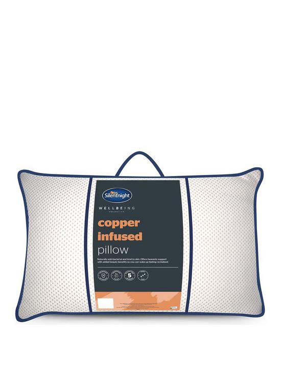 front image of silentnight-wellbeing-4-copper-infused-pillow