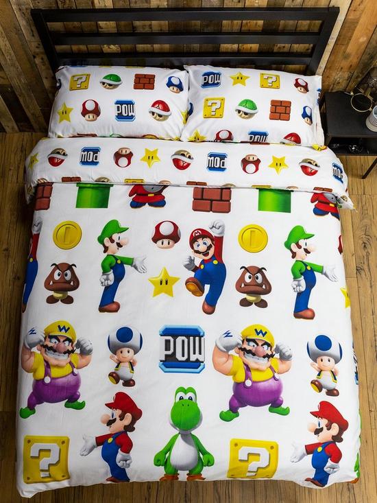 front image of mario-super-mario-lineup-double-duvet-covernbspset