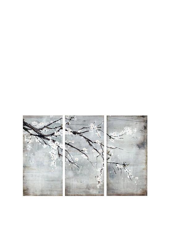 front image of arthouse-blossom-willow-tree-3-piecenbspcanvas-wall-art