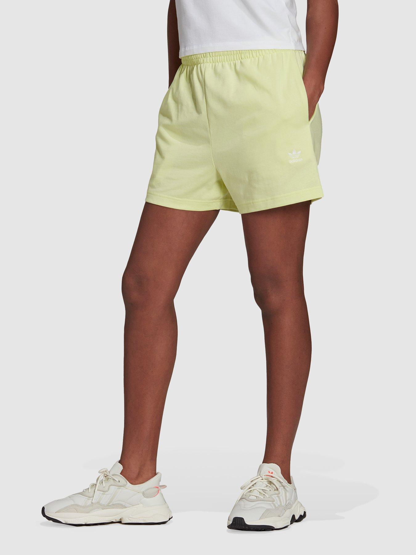 pastel yellow adidas shorts