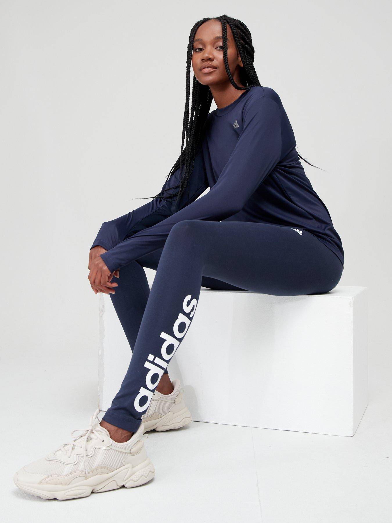  image of adidas-sportswear-womens-linear-leggings-navy