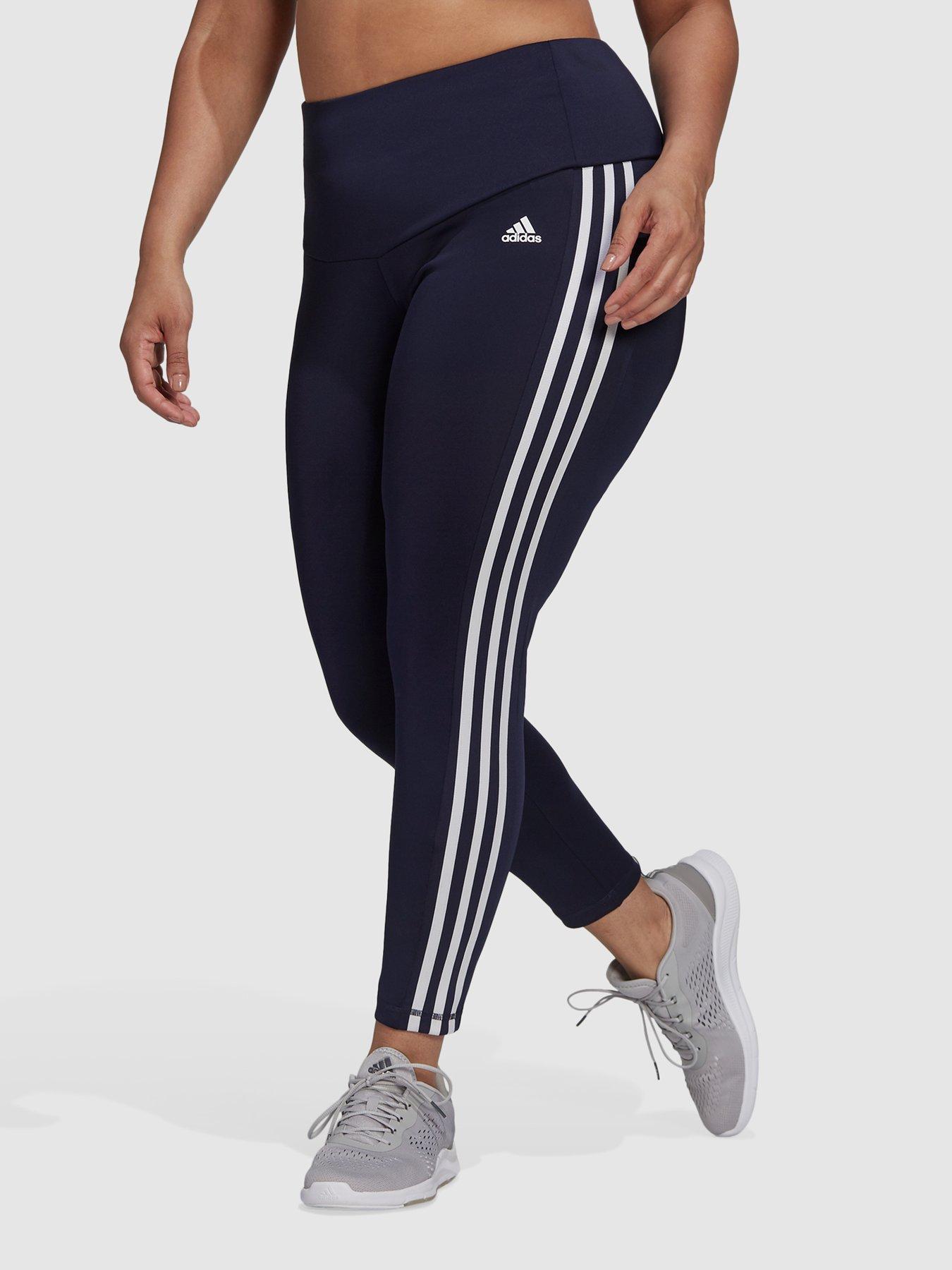 adidas leggings 3 stripes navy