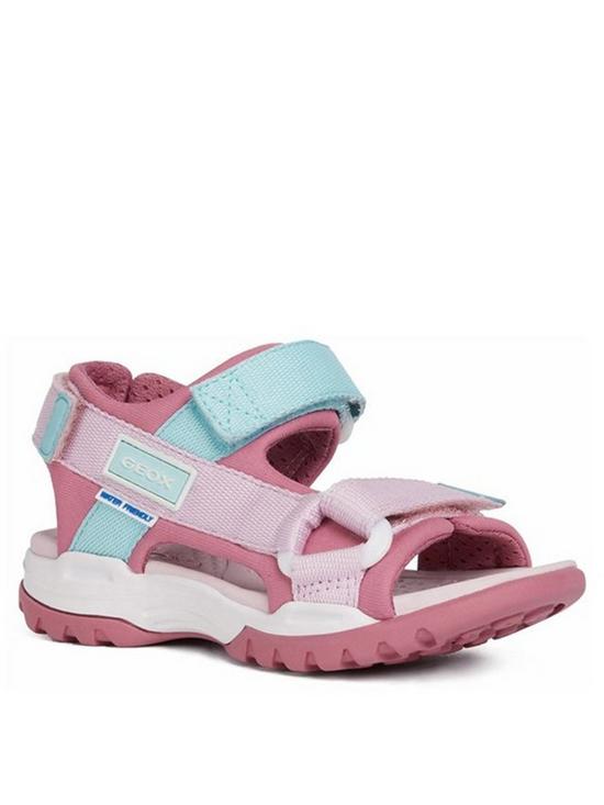 front image of geox-girls-borealis-sandals-pink