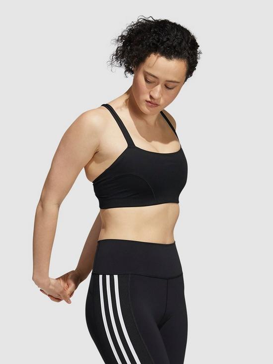 front image of adidas-yoga-bra-light-support-blackwhite