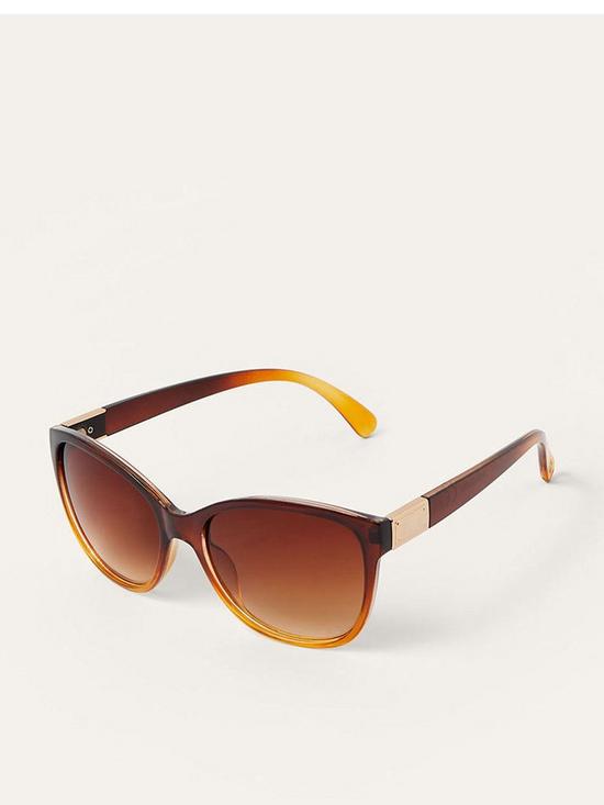 front image of monsoon-reena-round-wrap-sunglasses-brown