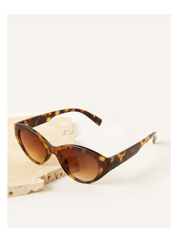 front image of monsoon-olivia-oval-sunglasses-brown