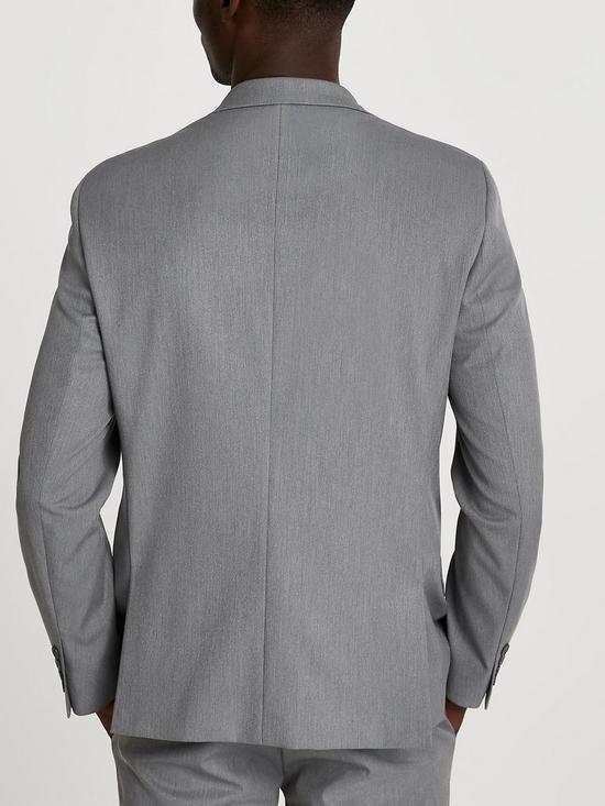 stillFront image of river-island-grey-skinny-twill-suit-jacket