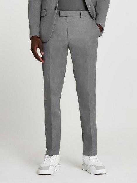 river-island-skinny-fit-twill-suit-trousers-grey
