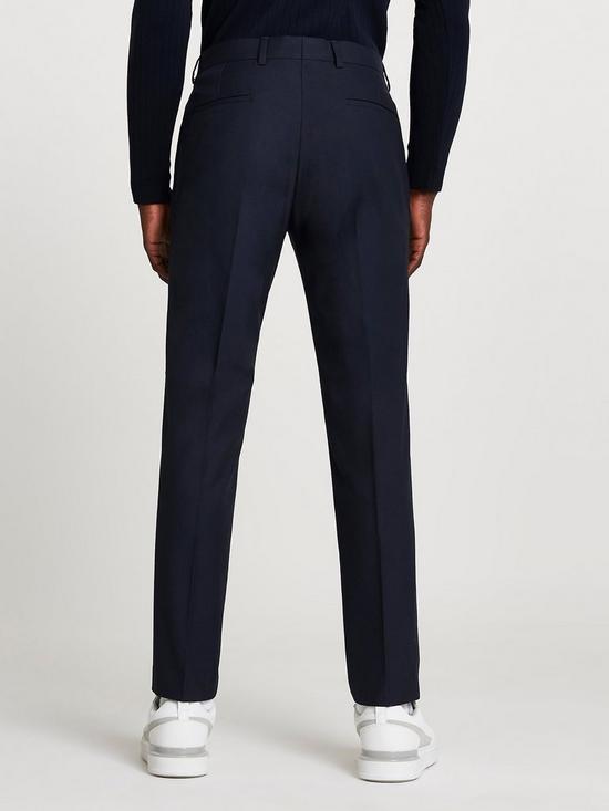 stillFront image of river-island-skinny-fit-twill-suit-trousers-navy