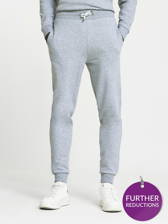 front image of river-island-slim-fit-joggers-grey
