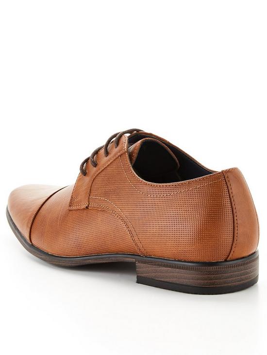 back image of river-island-emboss-toe-leather-derby-shoes-brown
