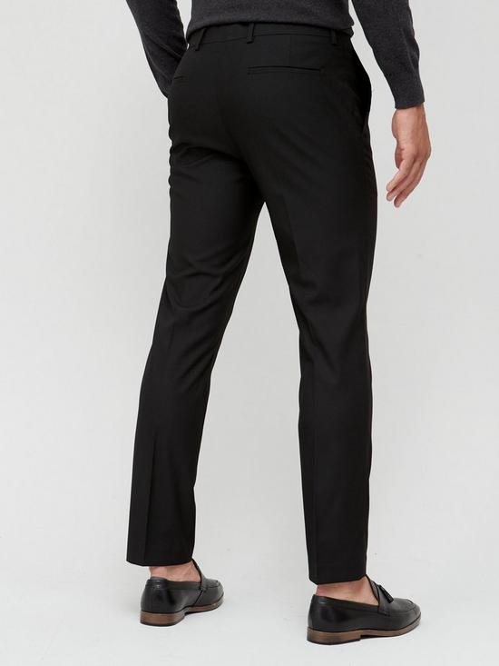 stillFront image of river-island-skinny-fit-twill-suit-trousers-black
