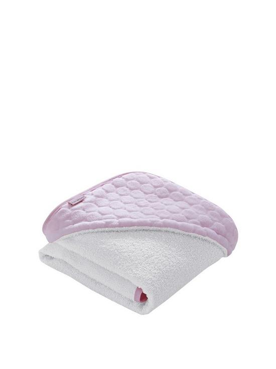 front image of clair-de-lune-marshmallow-hooded-towel-pink