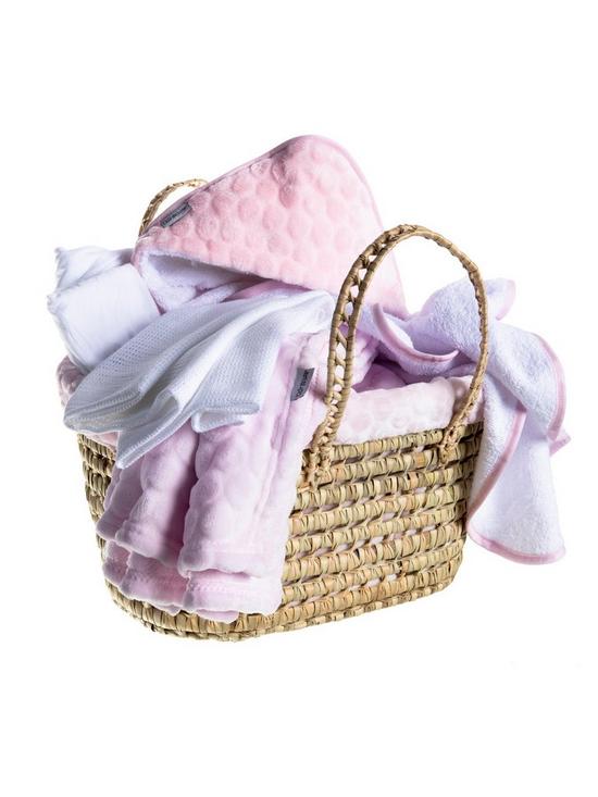 stillFront image of clair-de-lune-marshmallow-babys-firstnbspmoses-gift-set-pink