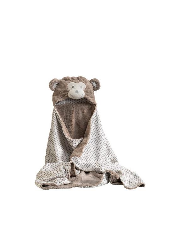 back image of clair-de-lune-little-monkey-hooded-blanket