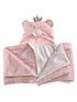 image of clair-de-lune-little-bear-hooded-blanket-pink